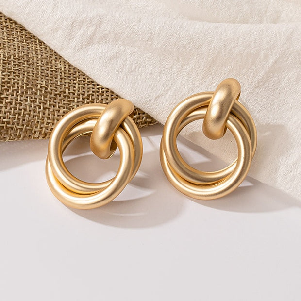 New Fashion Gold Color Metal Drop Earrings Stainless Steel Simple Knot Twist Earrings For Women Statement Jewelry 2020 Pendiente