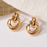 New Fashion Gold Color Metal Drop Earrings Stainless Steel Simple Knot Twist Earrings For Women Statement Jewelry 2020 Pendiente