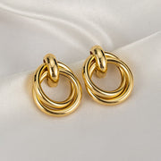 New Fashion Gold Color Metal Drop Earrings Stainless Steel Simple Knot Twist Earrings For Women Statement Jewelry 2020 Pendiente