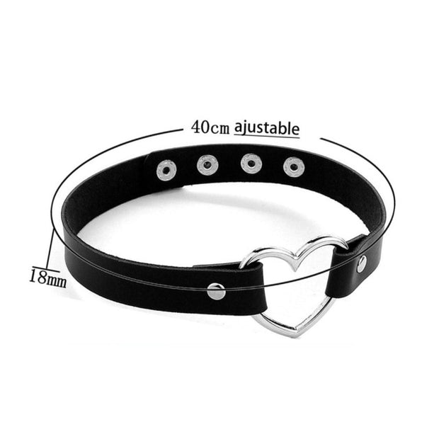 Sexy Trendy Vintage Charm Round Gothic Collar Necklaces Jewelry Gift Gothic Leather Heart Harajuku Women Punk Choker Necklace