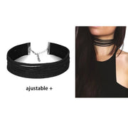 Sexy Trendy Vintage Charm Round Gothic Collar Necklaces Jewelry Gift Gothic Leather Heart Harajuku Women Punk Choker Necklace