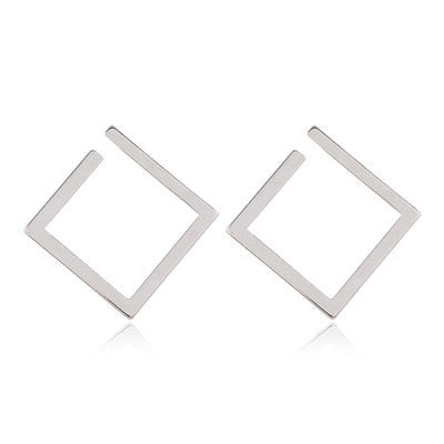 Retro Minimalist Square Earrings Irregular Stud Earrings New Exaggerated Cold Wind Fashion Earring for Women Opening Accessories